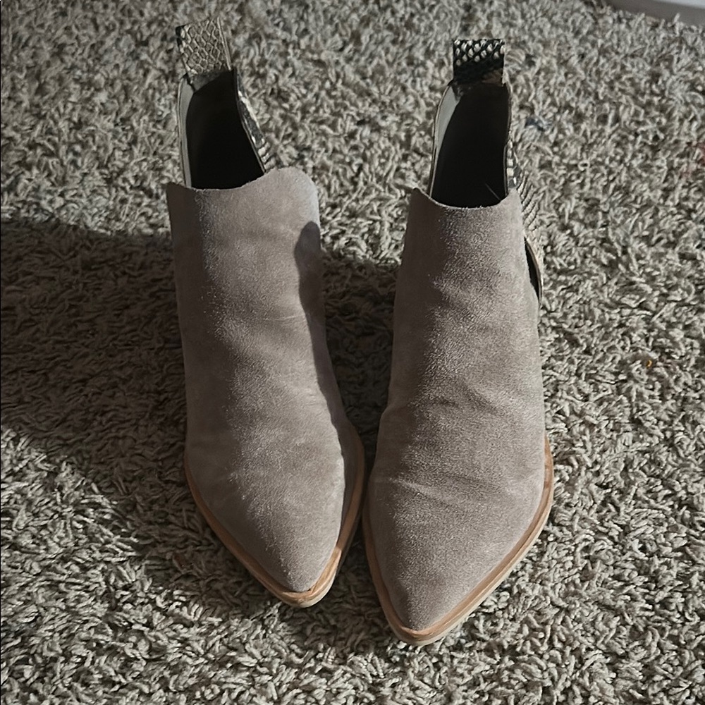 Dolce Vita Gray Ankle Boots with Elastic Panels